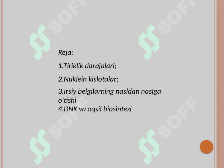 Tiriklikning molekulyar asoslari 2