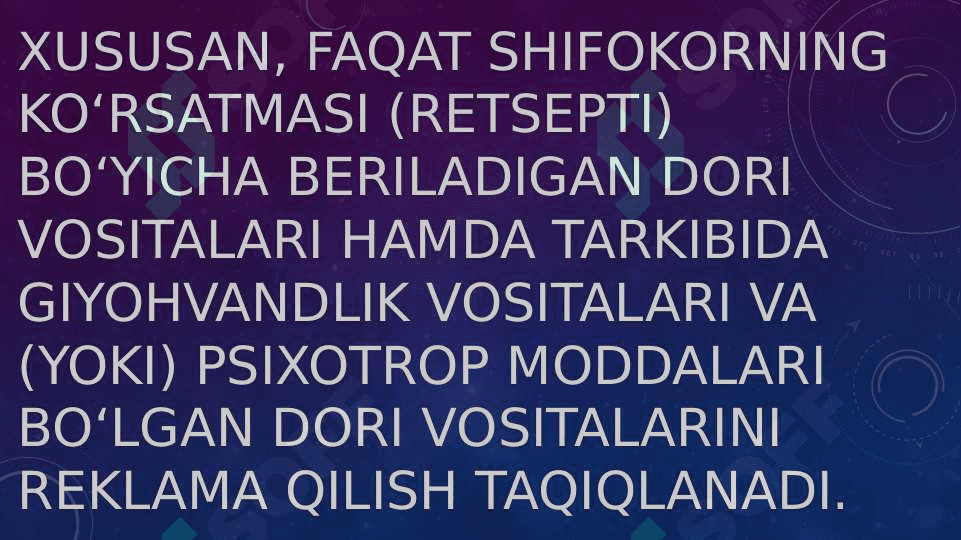 Dori vostilari va boshqa farmasevtika mahsulotlarini reklama qilishning huquqiy asoslari va noqonuniy reklamaga qarshi kurashish usullari 3