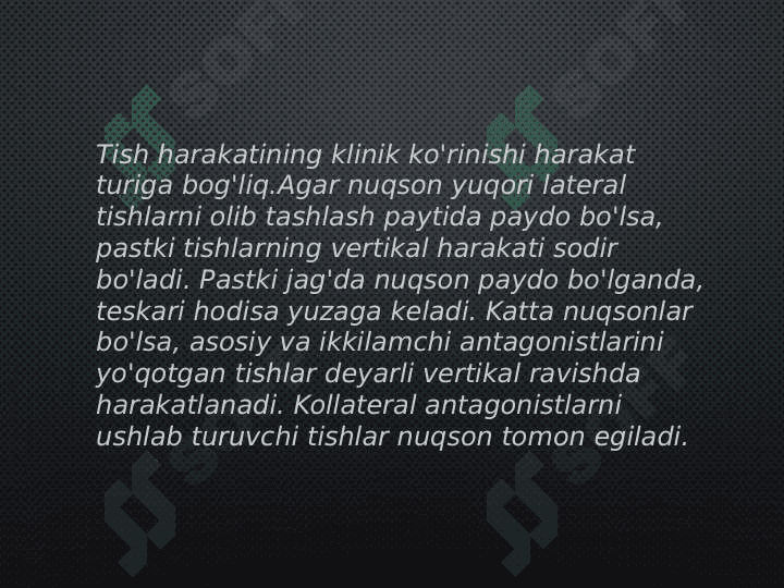 Tish qatori deformatsiyalarini Gavrilov 
va Ponomaryova bo'yicha tasniflari 5
