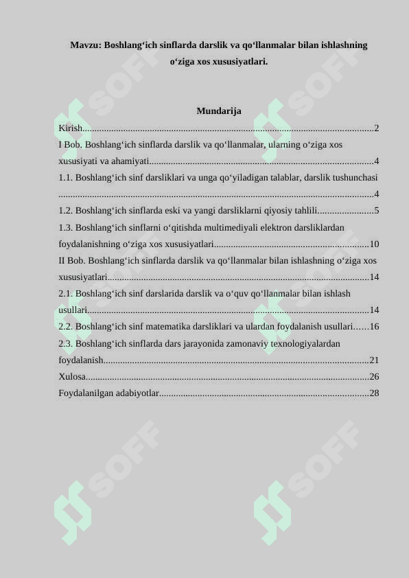 Boshlang‘ich sinflarda darslik va qo‘llanmalar bilan ishlashning o‘ziga xos xususiyatlari 2