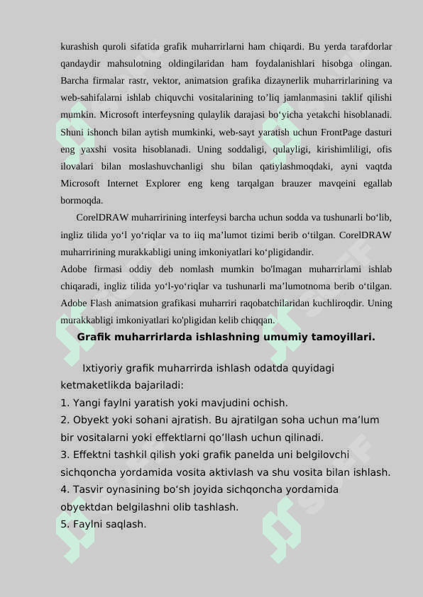 Grafik muharrirda  sohani belgilash uskunalari qo'llash mavzusini o'qitish metodikasi 7