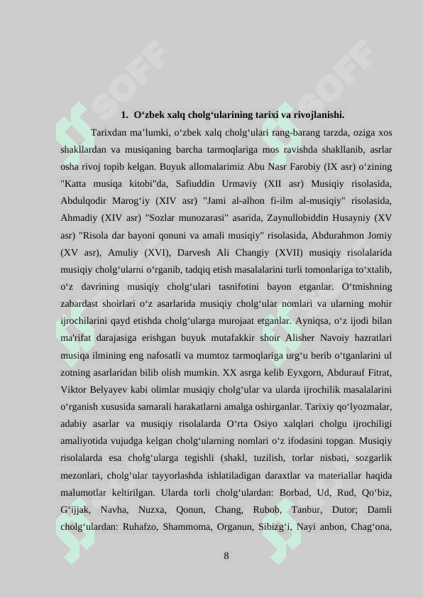O‘zbek xalq urma zarbli cholg‘ularining tarixiy shakllanishi 8