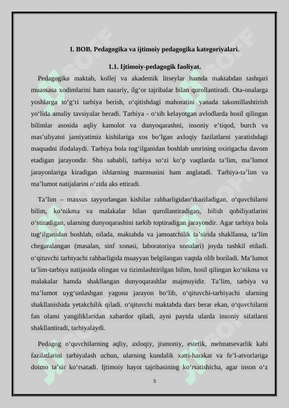 IJTIMOIY  PEDAGOGIKANING KATEGORIYALARI  VA MEXANIZMLARI 5