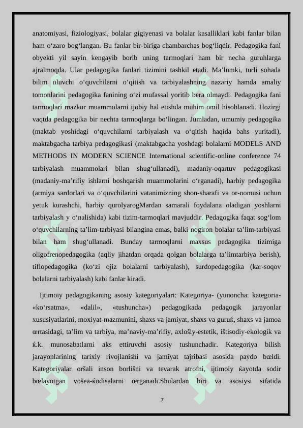 IJTIMOIY  PEDAGOGIKANING KATEGORIYALARI  VA MEXANIZMLARI 7