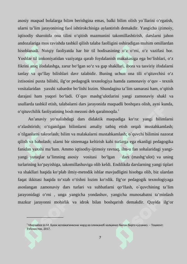 Ona tili dars turlari va ularga qo`yiladigan talablar 7