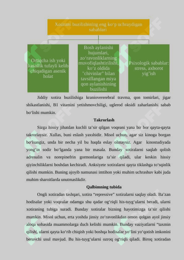 Xotirani diagnostika qilish metodlari. Mnemotexnika xotirani rivojlantirish tizimini tahlil qilish (Meyli testi, Benton testi) 3