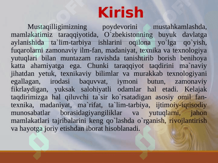 Mustaqillik yillarida ta`lim tizimini tubdan isloh etish va rivojlantirish chora-tadbirlari 3