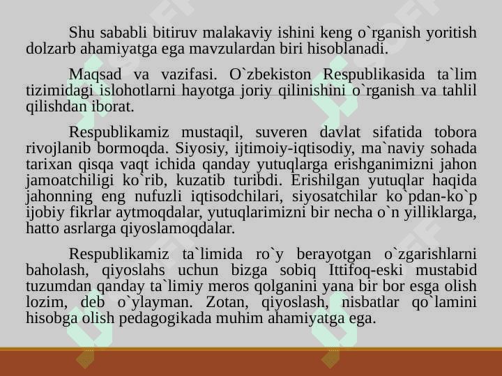 Mustaqillik yillarida ta`lim tizimini tubdan isloh etish va rivojlantirish chora-tadbirlari 4