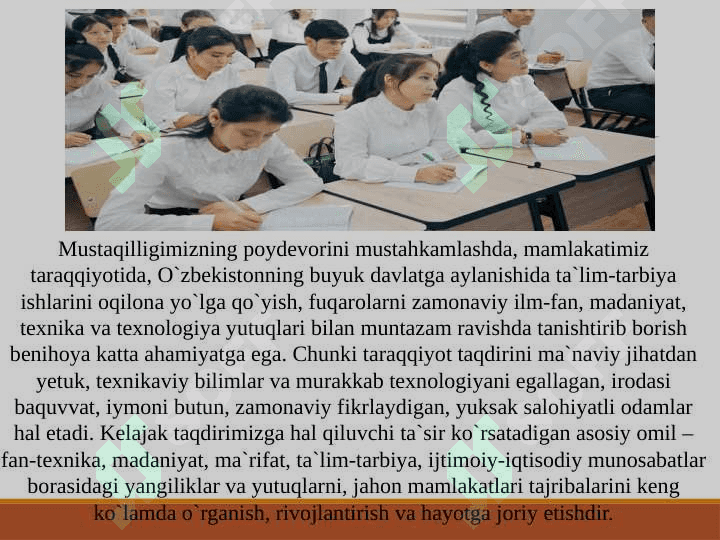 Mustaqillik yillarida ta`lim tizimini tubdan isloh etish va rivojlantirish chora-tadbirlari 7