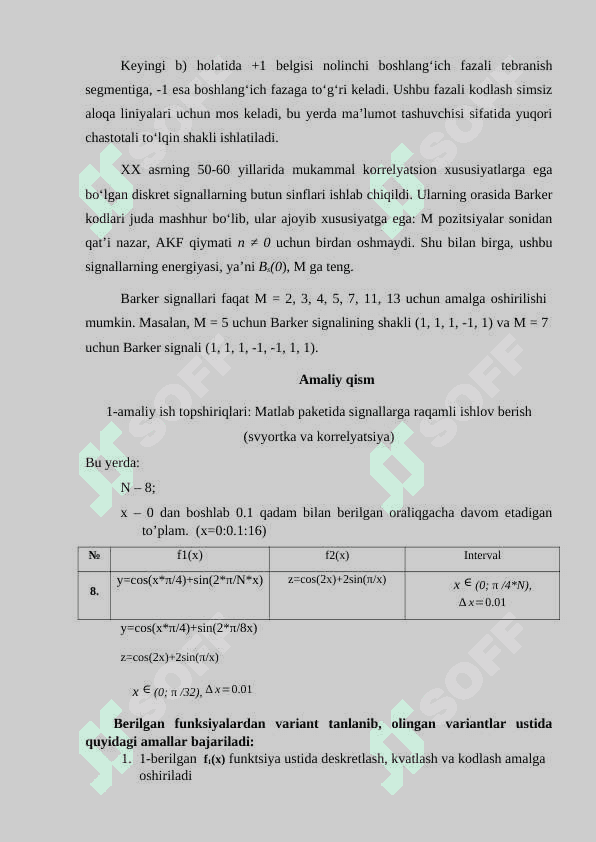 Matlab amaliy paketida ishlash. Svyortka jarayonini hisoblash. Korrelyatsiya jarayonini hisoblash. 4