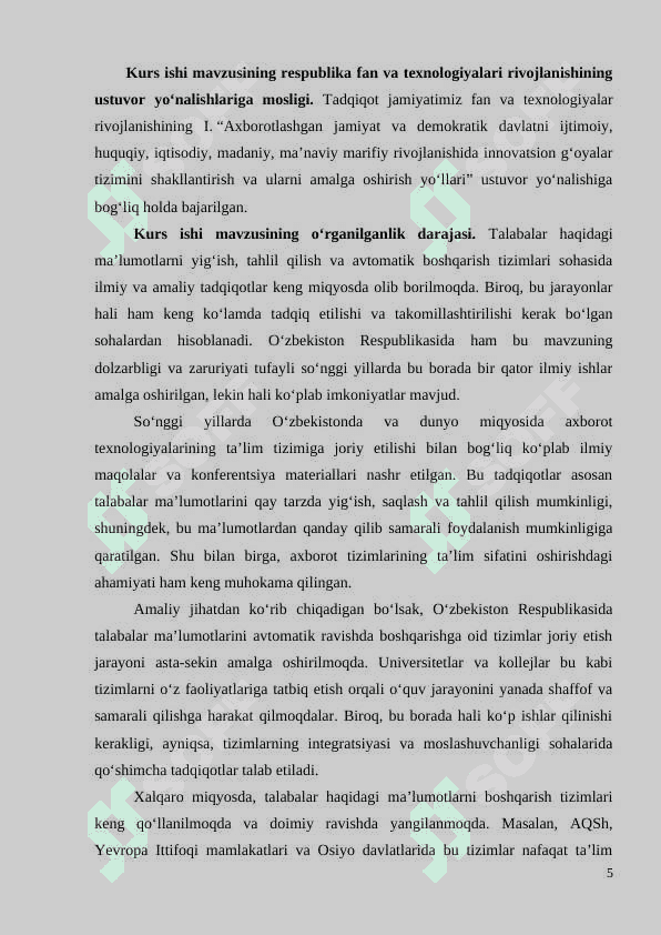 OTM KAFEDRASI PROFESSOR-O’QITUVCHILARINING YILLIK YUKLAMASINI REJALASHTIRISH VA BOSHQARISH TIZIMI 5