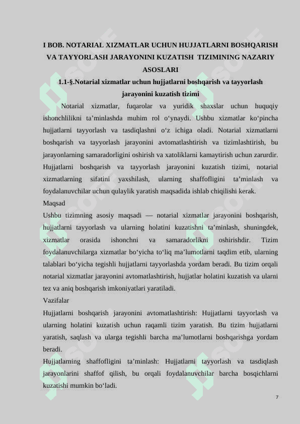 NOTARIAL XIZMATLAR UCHUN HUJJATLARNI BOSHQARISH VA TAYYORLASH JARAYONINI KUZATISH TIZIMI 7