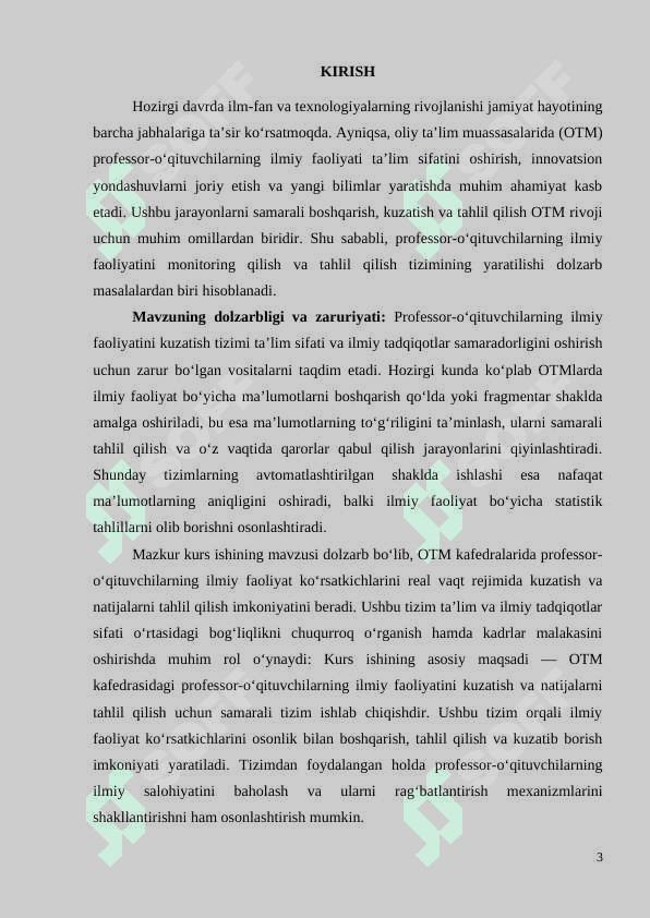 OTM KAFEDRASI PROFESSOR-O’QITUVCHILARINING ILMIY FAOLIYATINI KUZATISH VA NATIJALARNI TAHLIL QILISH TIZIMI 3