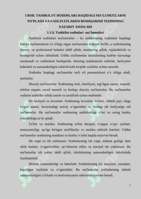 TASHKILOT HODIMLARI HAQIDAGI MA’LUMOTLARNI TO’PLASH VA FAOLIYATLARINI BOSHQARISH TIZIMI 7