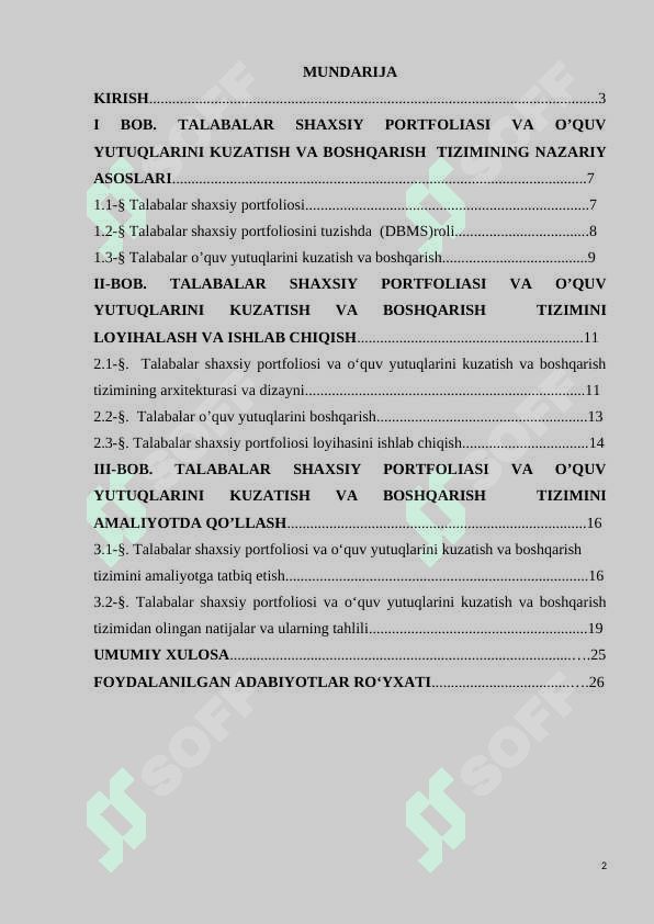 TALABALAR SHAXSIY PORTFOLIASI VA O’QUV YUTUQLARINI KUZATISH VA BOSHQARISH TIZIMI 2