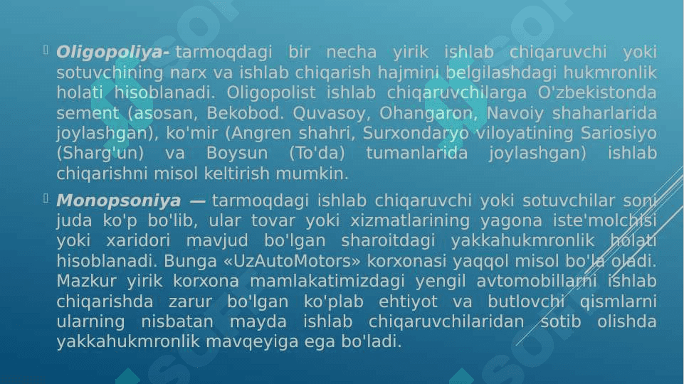 Monopoliyaning mohiyati va turlari 8