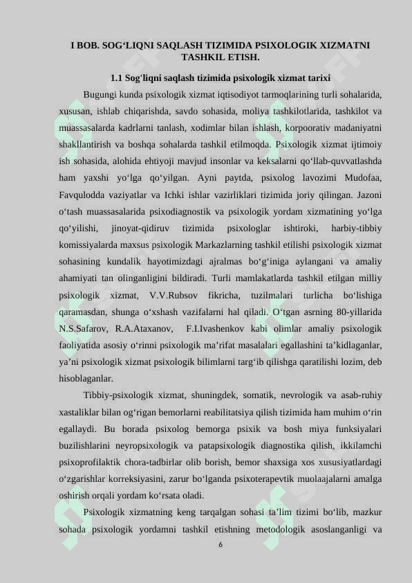 Sog'likni saqlash tizimida psixologik xizmatning o'ziga xosligi. 6
