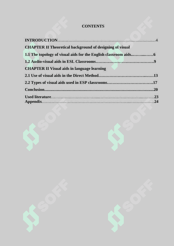 Design of visual aids for the English  Classrooms 2
