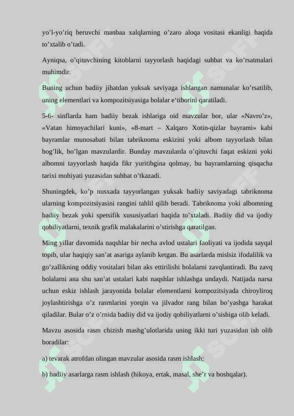 Ta'sviriy san'at mashg'ulotlarini muammoli vaziyatlarda hosil qilib o'qitish 7