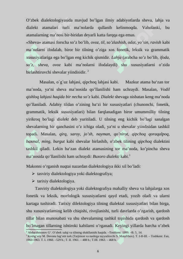 Dialektizmlarning o'zbek tili leksikasidagi o'rni 6