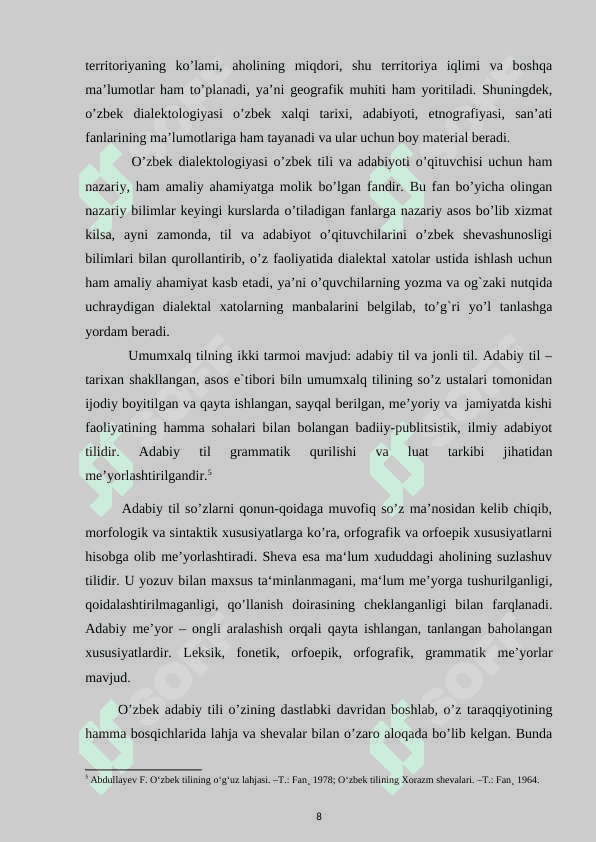 Dialektizmlarning o'zbek tili leksikasidagi o'rni 8