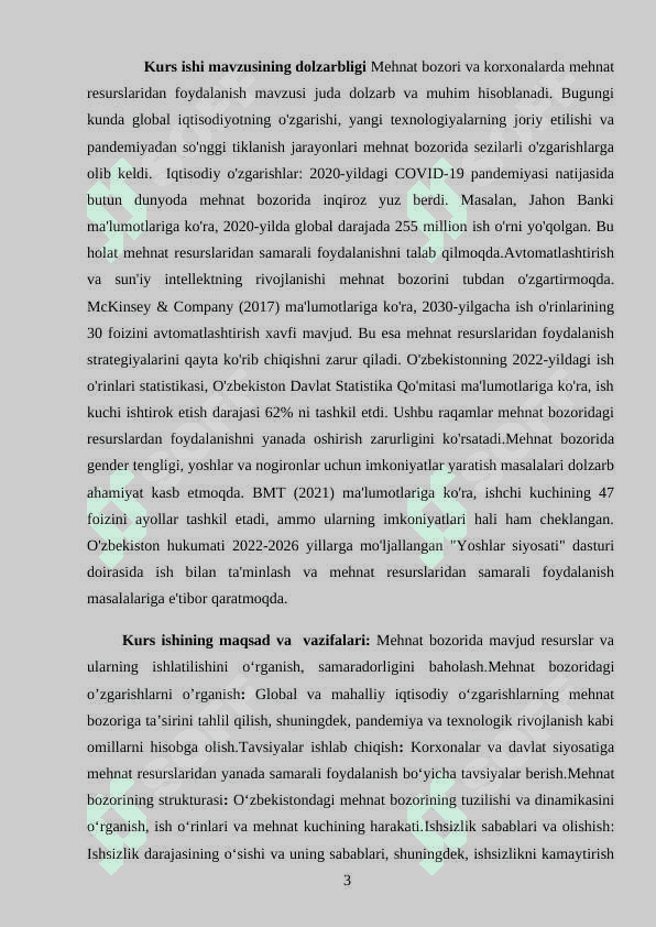 Mehnat bozori va korxonalarda mehnat resurslaridan foydalanish 3