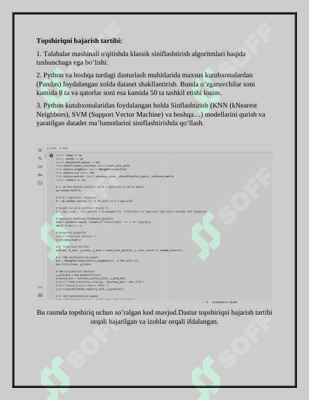 Mashinali o’qitishda klassik shifrlash algoritmlari va ularni dasturlash 2