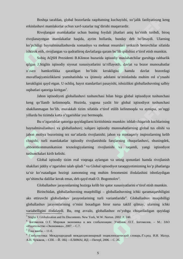 Jahon iqtisodiyoti glaballashuvi,uni harakatlantiruvchi kuchlar va  omillar 5