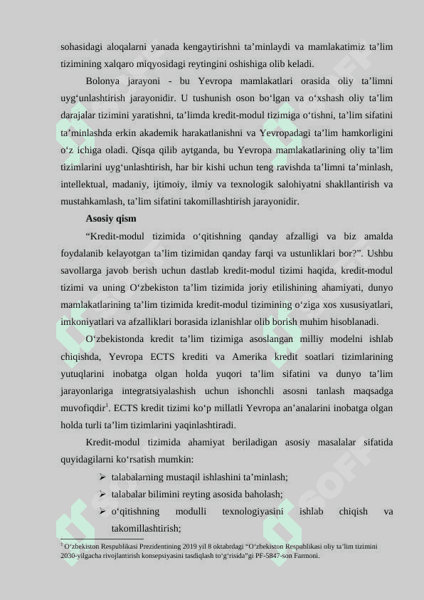 Kredit modul va uning afzalliklari 2