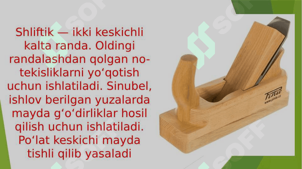 Duradgorlikda ishlatiladigan rejalash-nazorat va o’lchash asboblari 4