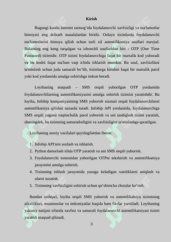 OTPdan foydalangan holda autenifikatsiya dasturini ishlab chiqish 3