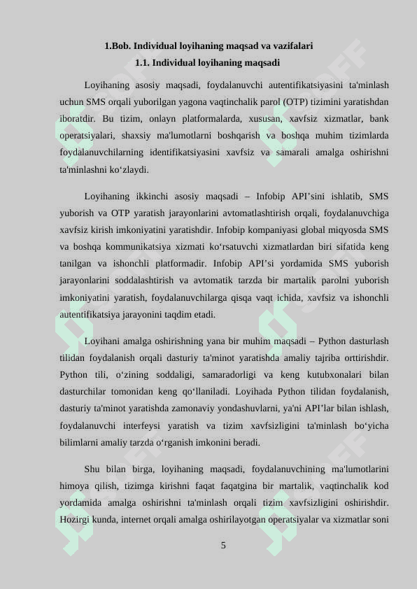 OTPdan foydalangan holda autenifikatsiya dasturini ishlab chiqish 5