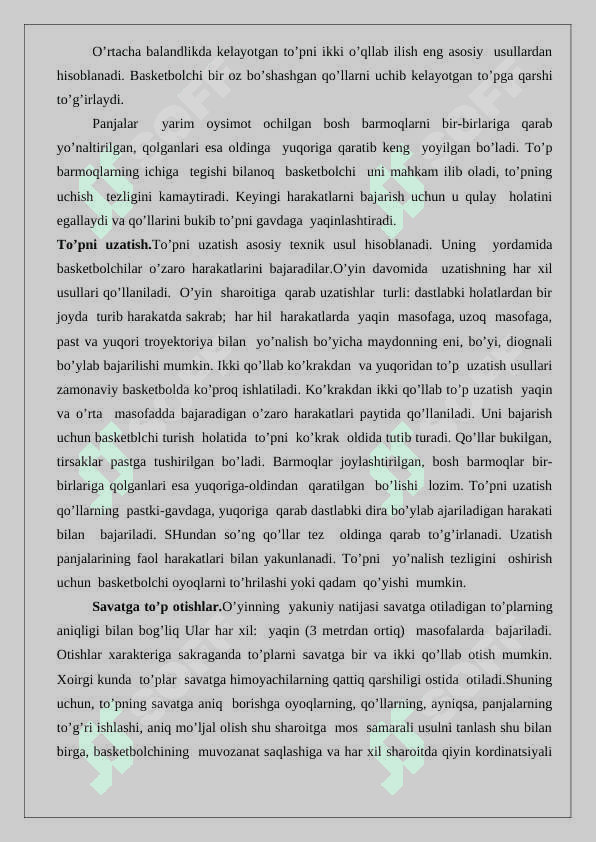 Basketbol o’yinida aldash xarakatlari (fintlar) 4