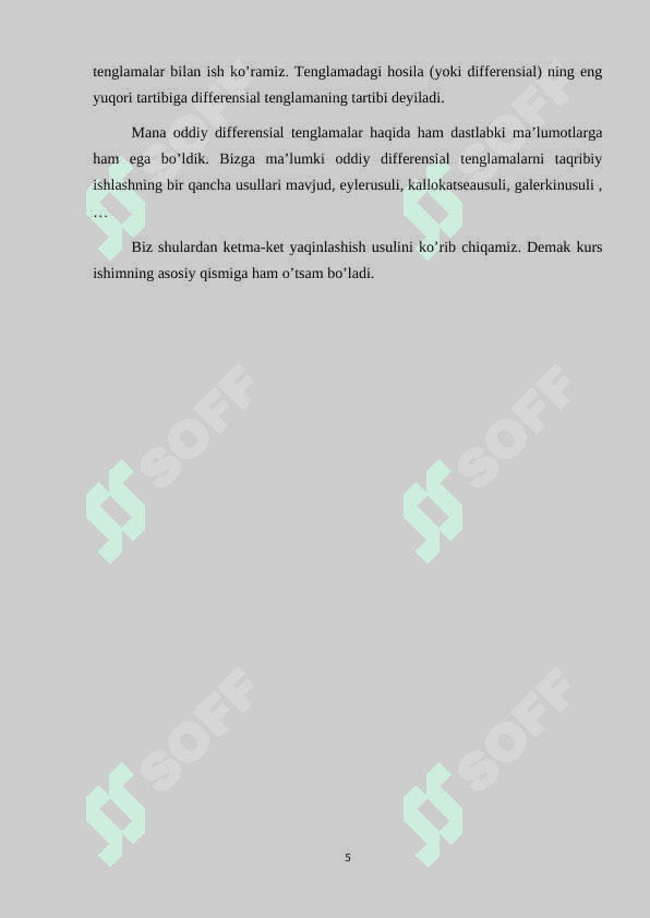Oddiy differensial tenglamalarni yechishning ketme-ket yaqinlashi usuli 5
