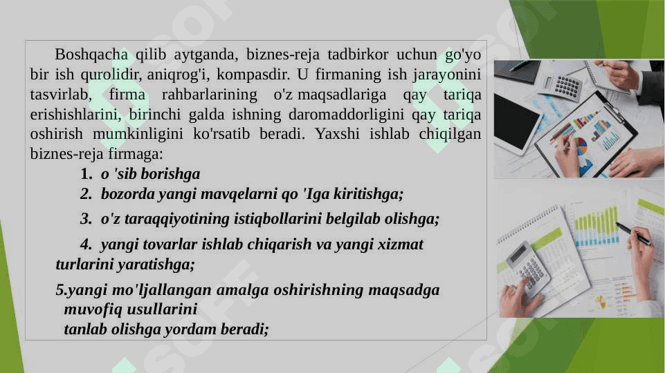 Tadbirkorlik faoliyatini rejalashtirish 3