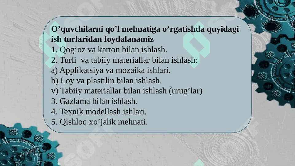Boshlang‘ich sinflarda texnologiya ta’limidan amaliy ishlar 5