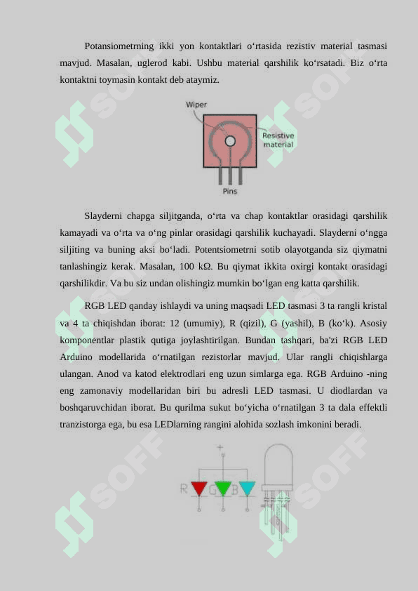Potensiometr, RGB diod va 1 va 4 razryadli 7 segmentli indikator yordamida berilgan topshiriqlarni bajarish 3