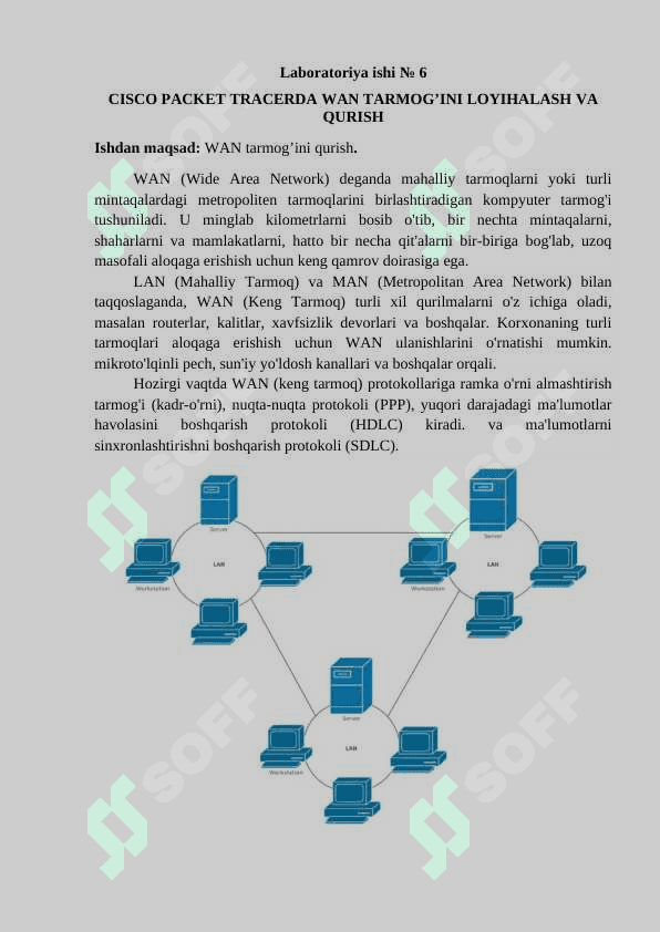 CISCO PACKET TRACERDA WAN TARMOG’INI LOYIHALASH VA QURISH 2