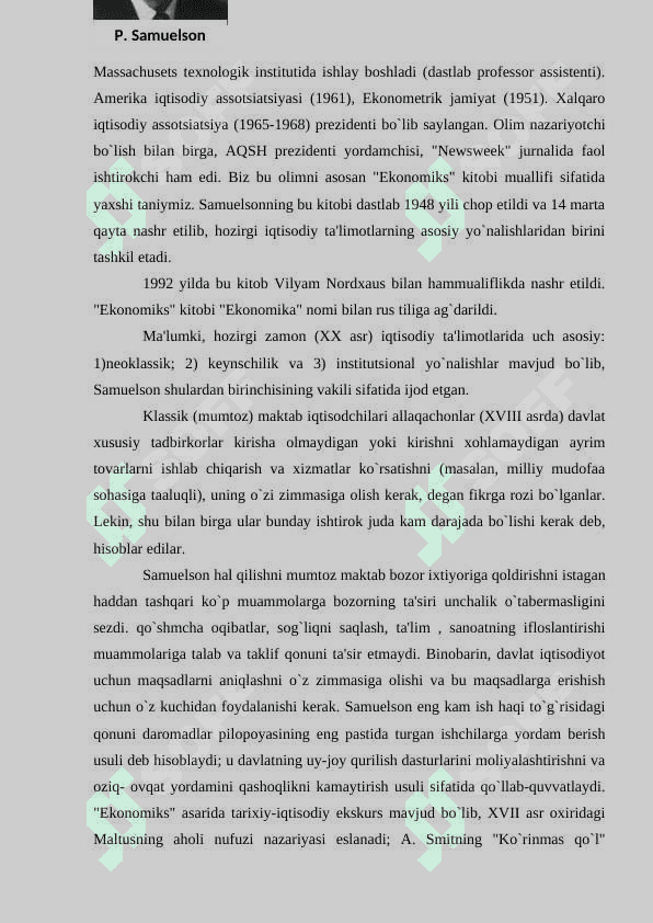 HOZIRGI ZAMON IQTISODIY TA’LIMOTLARI EVOLYUTSIYASI 4