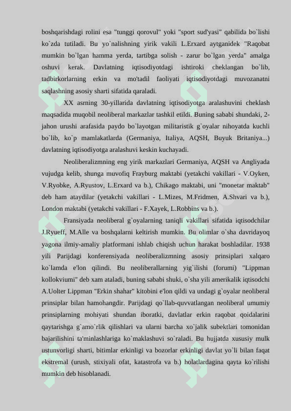 NEOLIBERALIZM G’OYALARINING MOHIYATI VA AHAMIYATI 2
