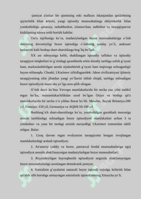 O`ZBEKISTONDA MILLIY BOZOR IQTISODIYOTI SHAKLLANISHI VA RIVOJLANISHINING TAVSIFI 7