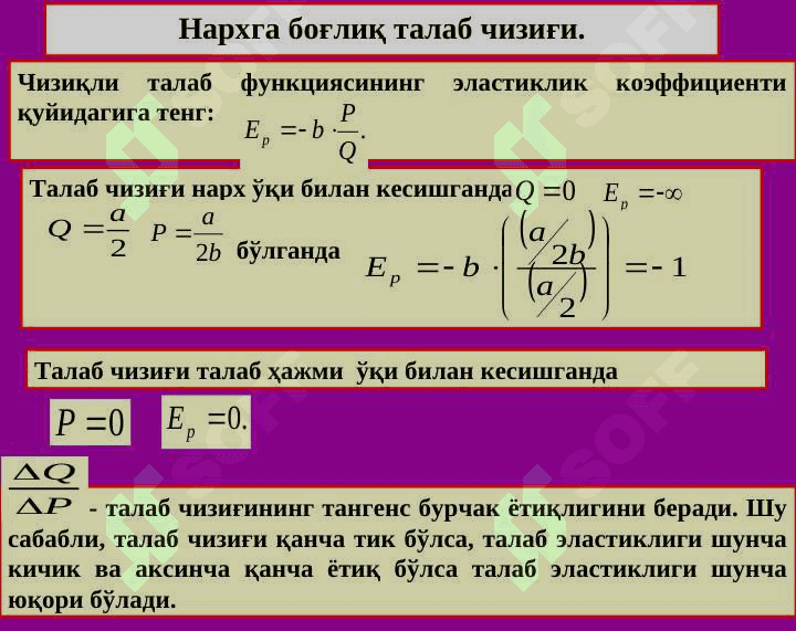 ТАЛАБ ВА ТАКЛИФ ЭЛАСТИКЛИГИ 8