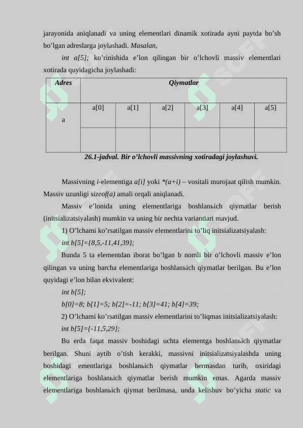 Bir o'lchovli massivlar. Statik massivlar. Elementlarni qidirish usuli. Elementlar ustida amallar. 7