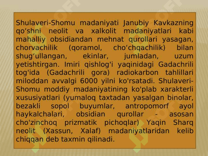 Qadimgi Kavkazorti sivilizatsiyasining o'ziga xos xususiyatlari 8