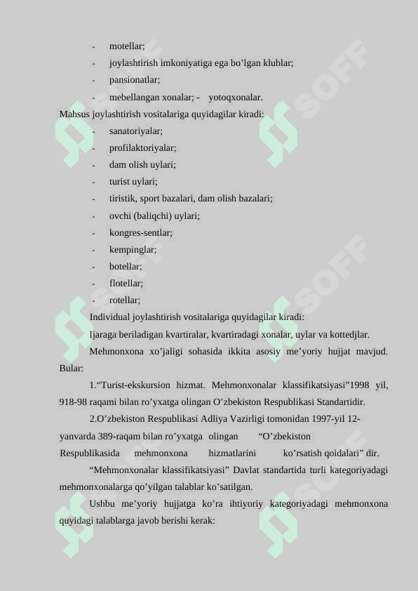 Mexmonxonalarning turizm sohasidagi o'rni 4