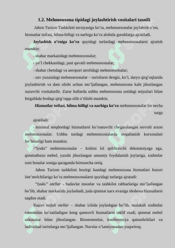 Mexmonxonalarning turizm sohasidagi o'rni 8