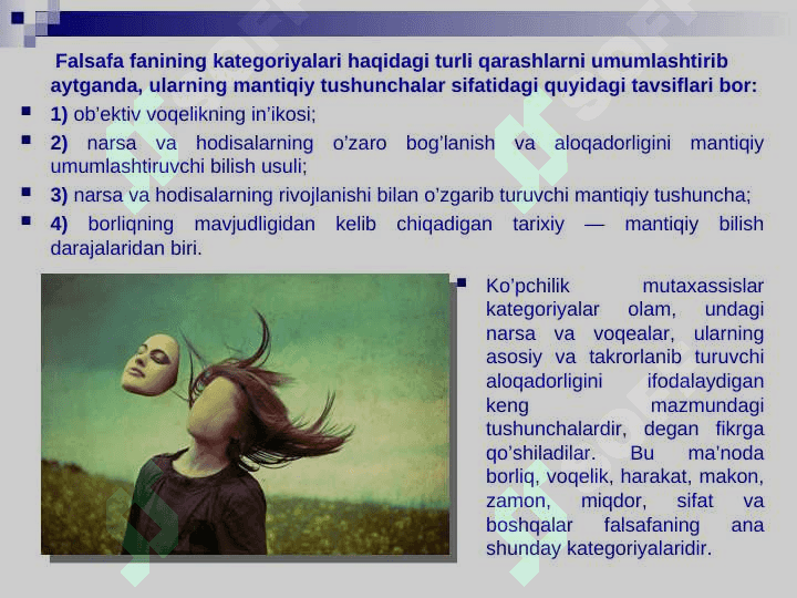 Falsafa kategoriyalari va ularning turlari 4