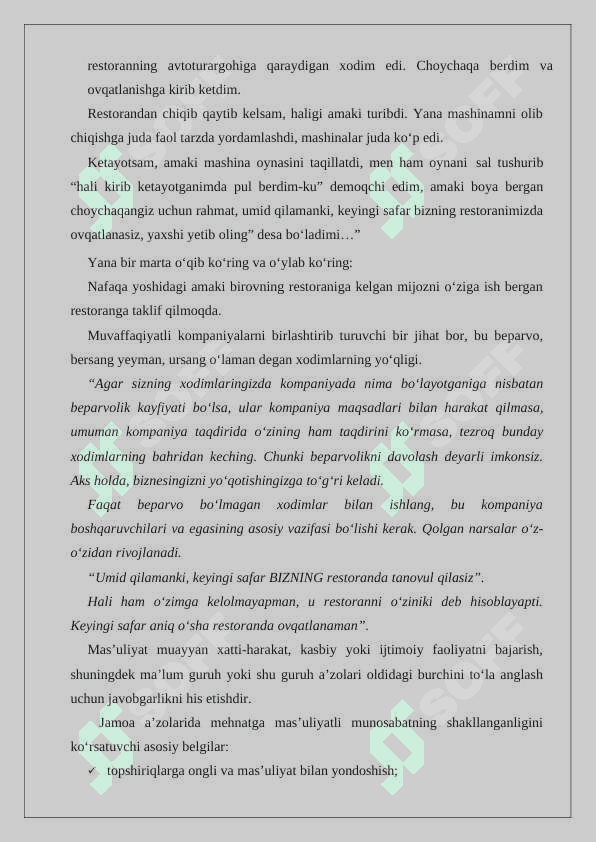 Adolat, kasbga sadoqat, mas’uliyat va halollik - huquqshunos kasbining muhim talablari. Manfaatlar to’qnashuvi va yuridik faoliyatda unga yo’l qo’yib bo’lmasligi 7