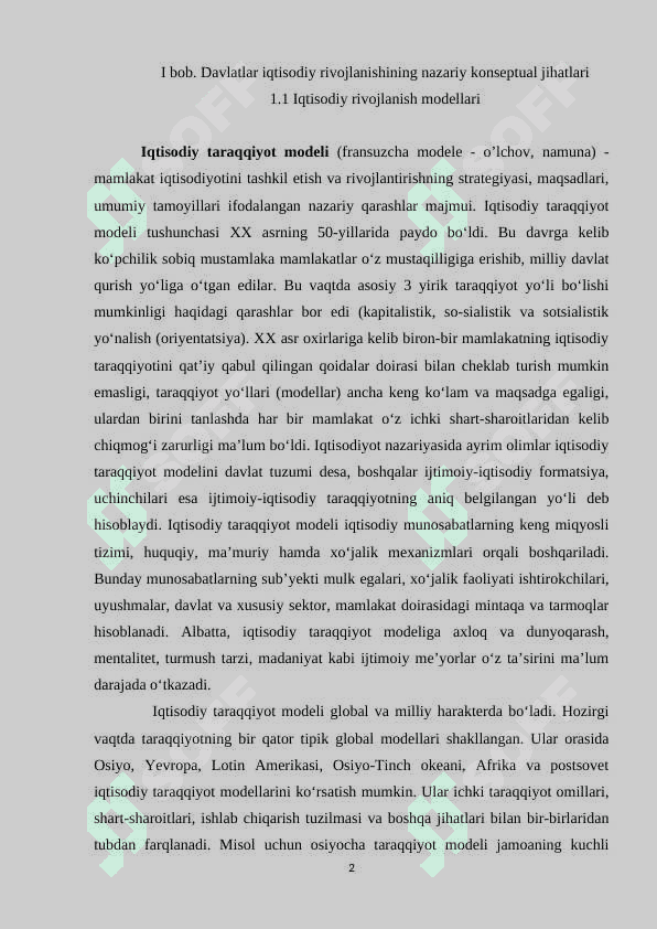 Davlatlar iqtisodiy rivojlanishi 2