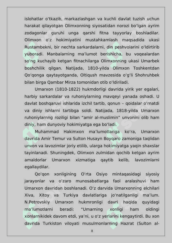 Qoʻqon xonligida davlat boshqaruvi 8